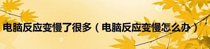 笔记本电脑反应速度慢怎么办？如何快速提升电脑性能？  第2张